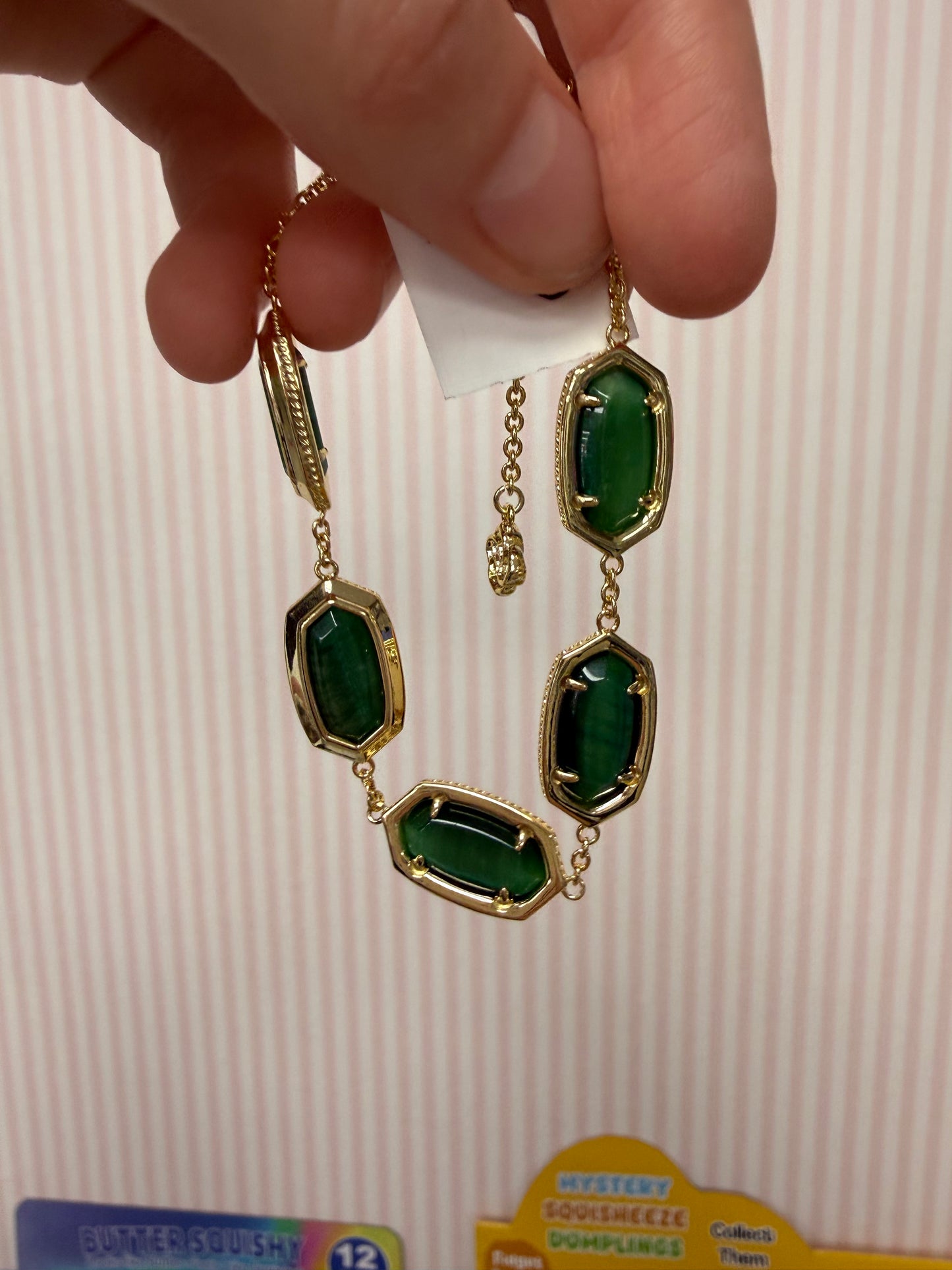 Green Elaina Bezel Gold Bracelet KS