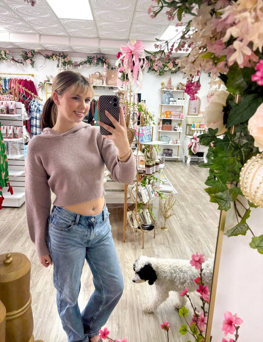 Purple Cropped Hoodie