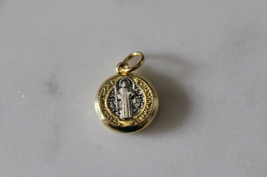 Silver and gold god father charm