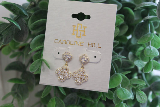 Caroline Hill Rohan Cz Clover Drop Earrings