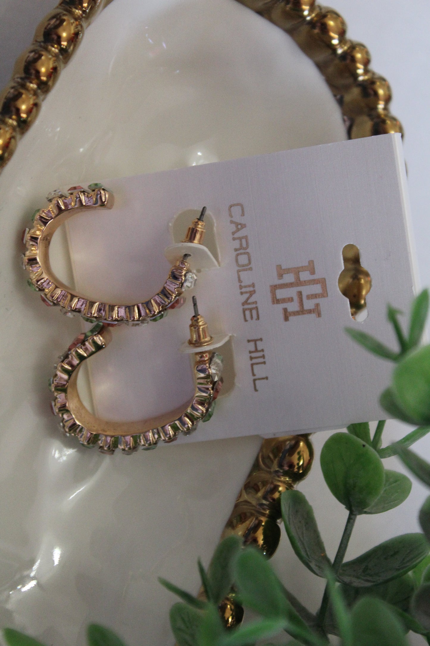 Caroline Hill Cusack Stone Hoop Earrings