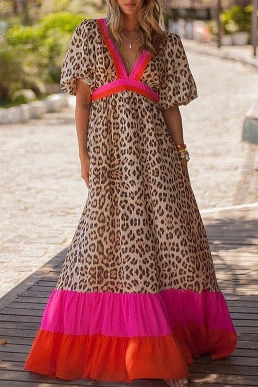 Leopard Colorblock Maxi