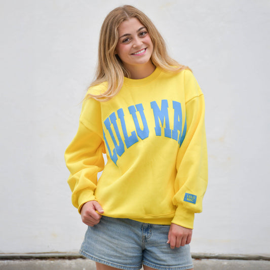 LM-SW-1007 Yellow/Cyan Puff: Yellow/Cayenne / Small