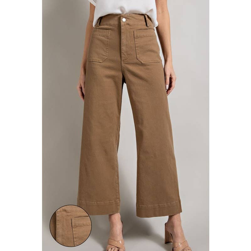 Soft washed wide leg pants: COCO
