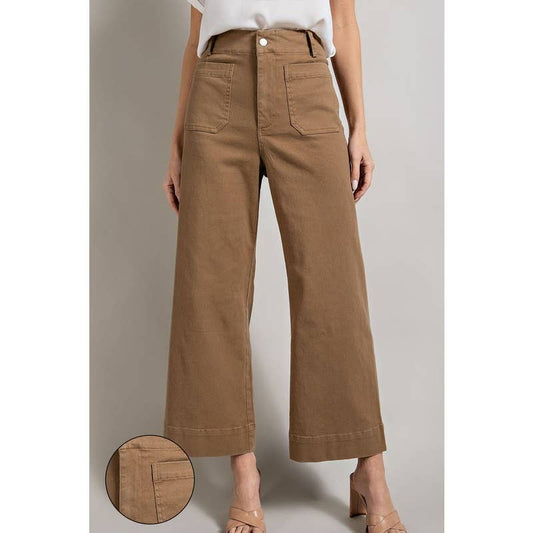 Soft washed wide leg pants: COCO