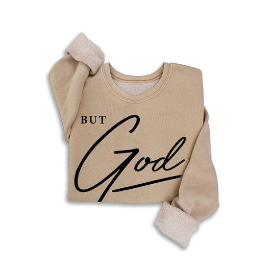 BUT GOD MINERAL GRAPHIC SWEATSHIRTS: MINERAL BEIGE / S-M-L-XL(1-2-2-1)