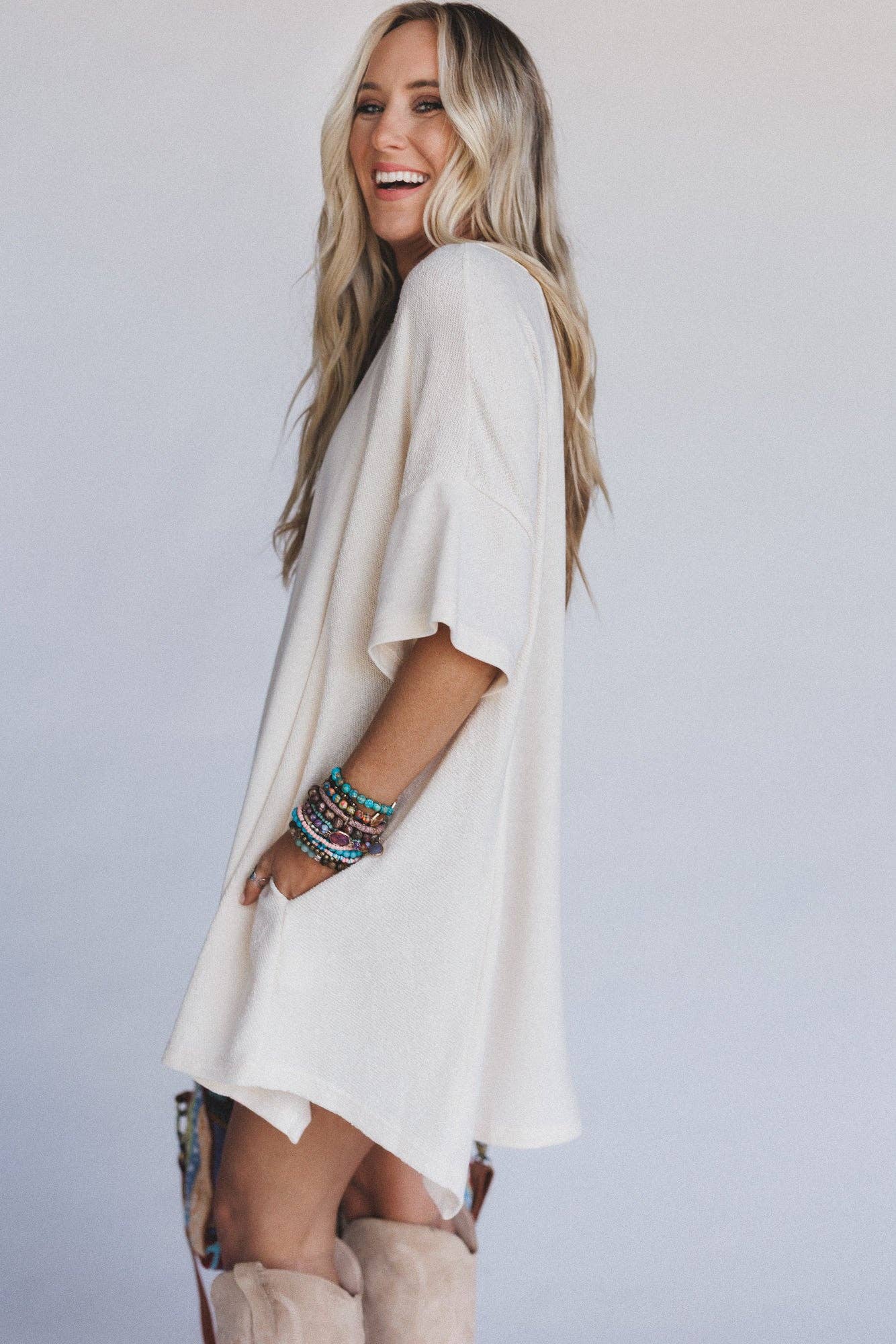 Meadowlight Tunic Dress - Cream: Cream