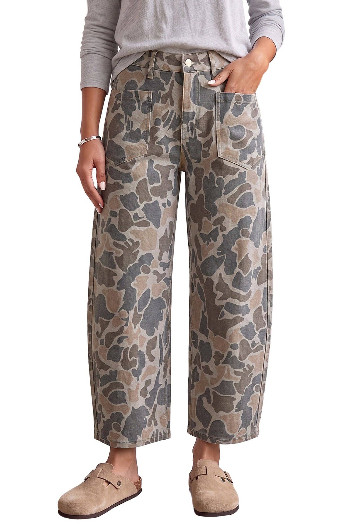 Hidden Trails Camouflage Shift Ankle Length Jeans: