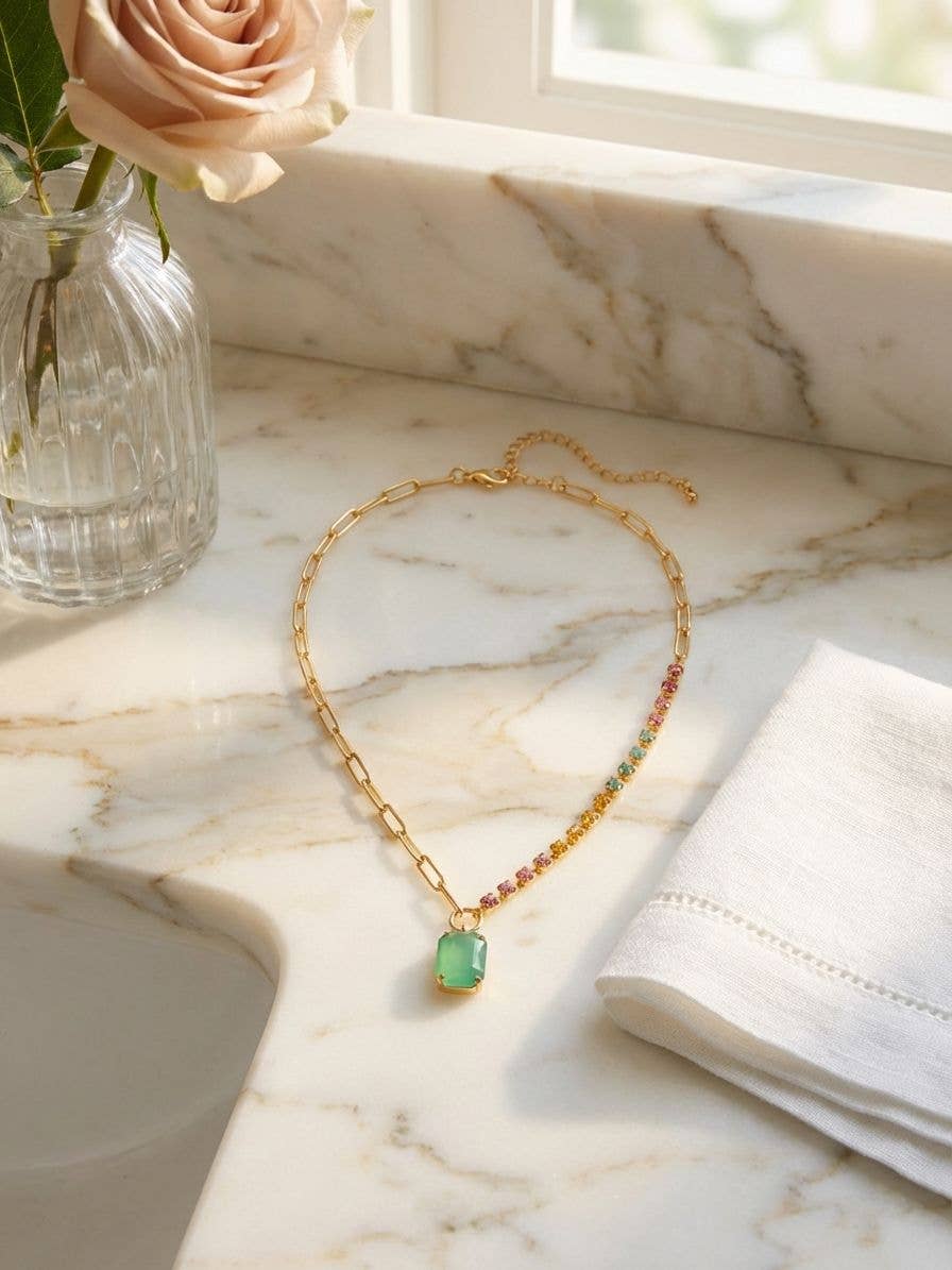 Iris Asymmetrical Pendant Necklace