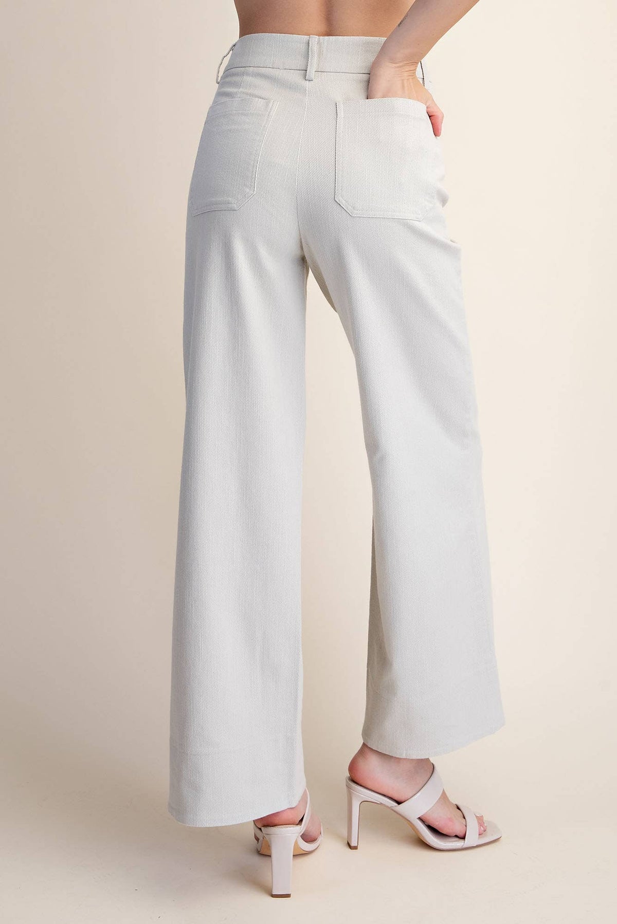 Stretchy Jeans High Rise Front Pocket Wide Leg: Navy