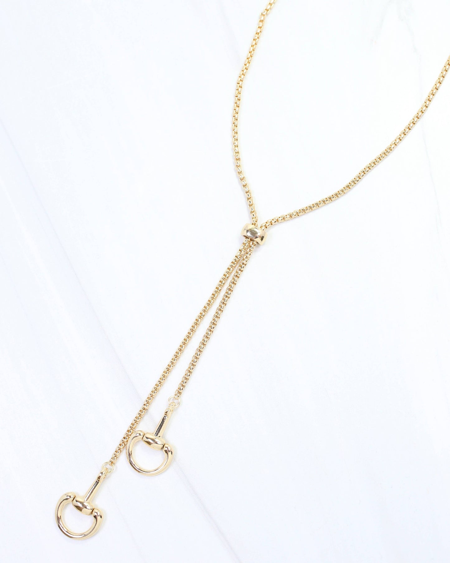 Frances Horsebit  Adjustable Chain Necklace Gold: Pre Order