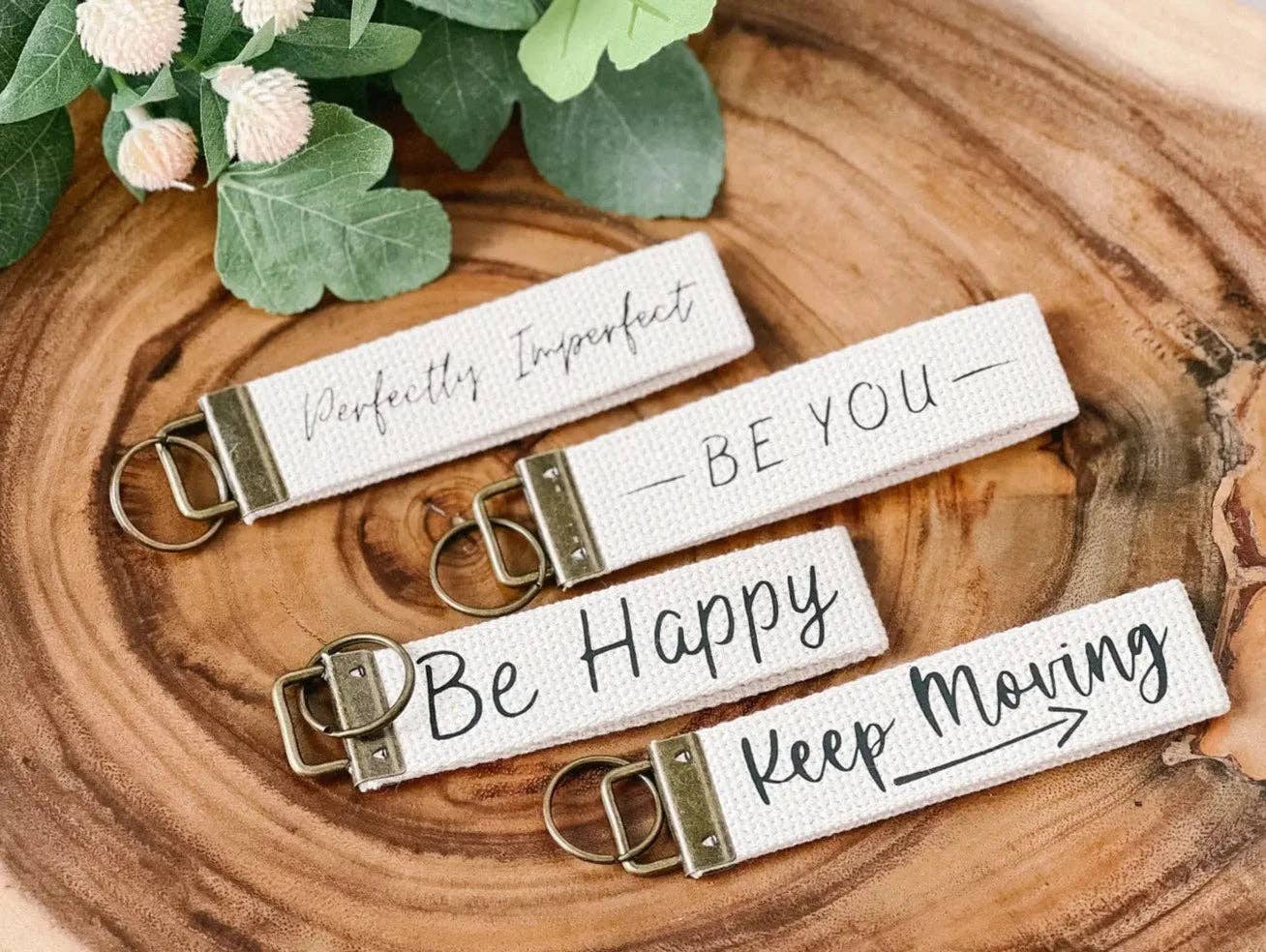 Canvas Wristlet Keychain: Always Loved