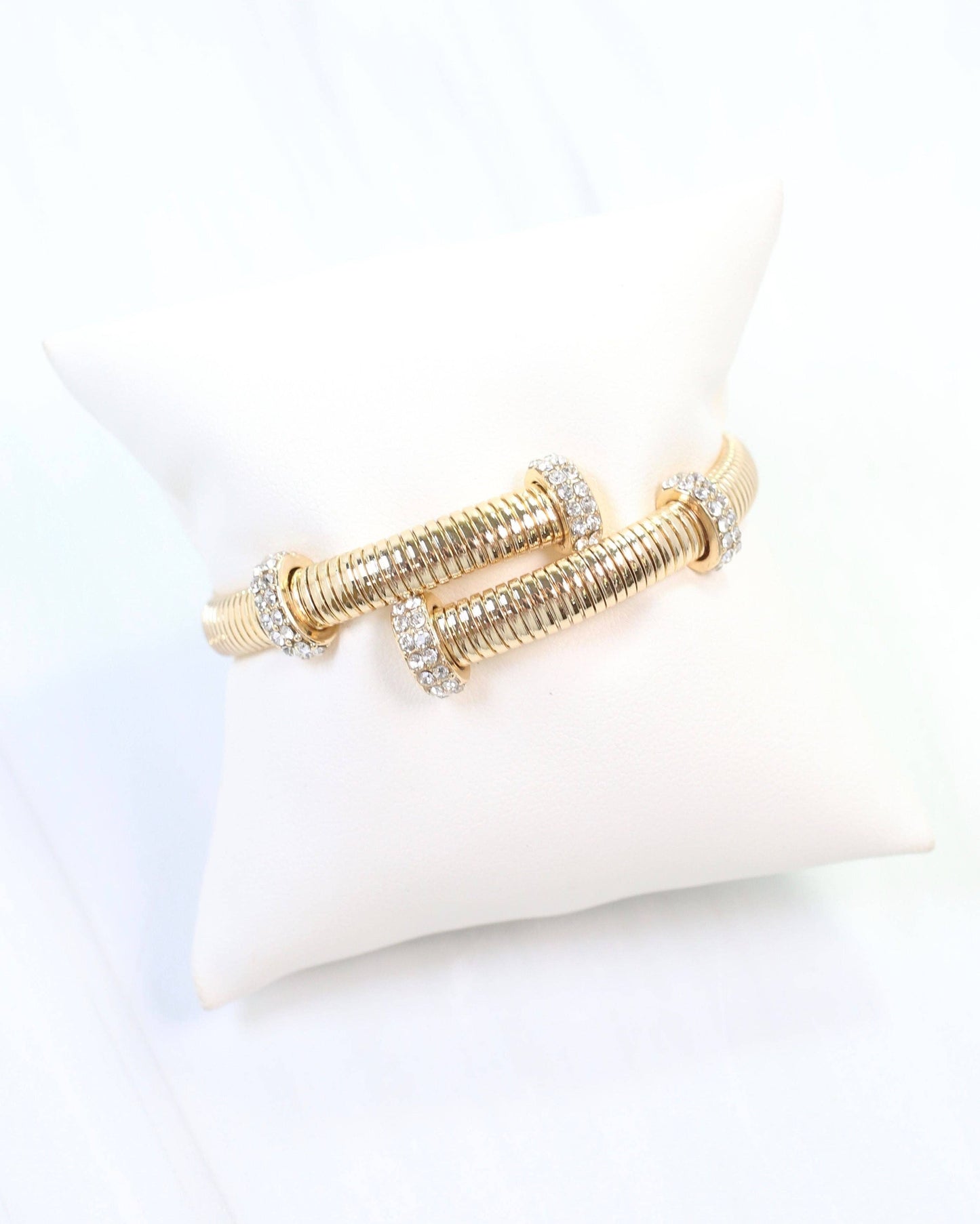 Clayton Crystal Coil Bracelet Gold: Default