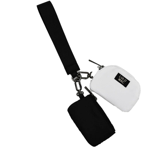 PRE_ORDER_Black/White Lulu Mac Double Pouch Wristlets