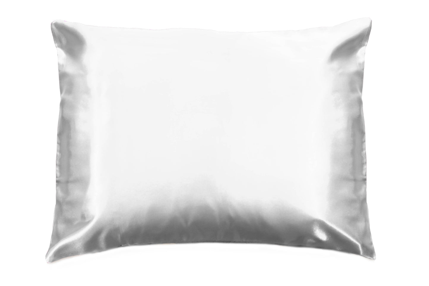 Pink Opalescent Gift Box with Bow - QN/STD Satin Pillowcase : Blue floral
