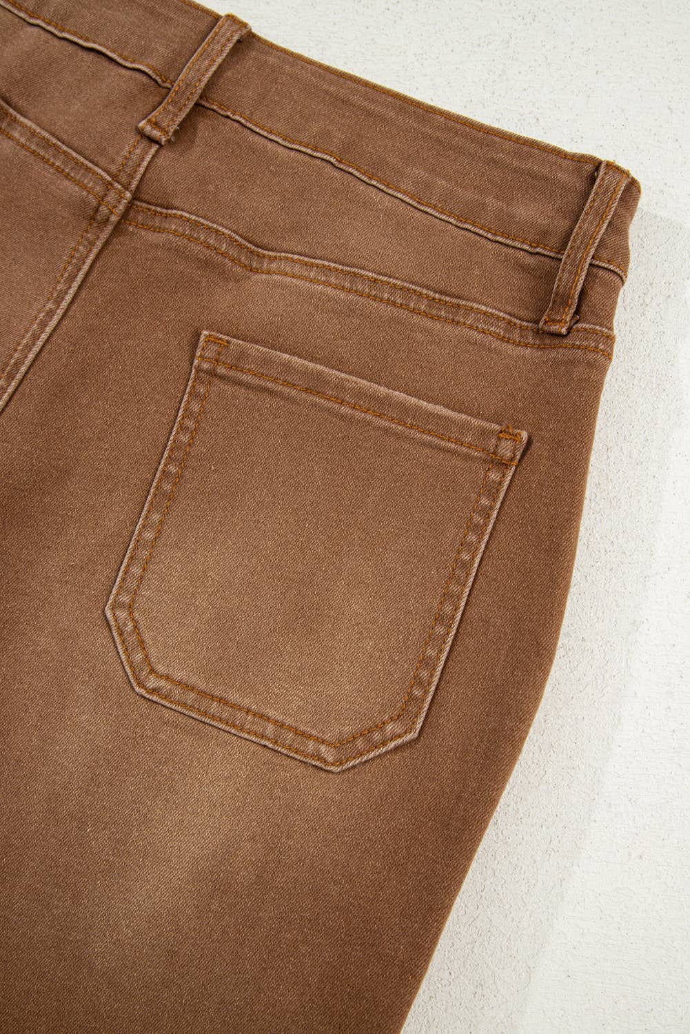 Ezra | Cropped High Rise Wide Leg Jeans: Brown