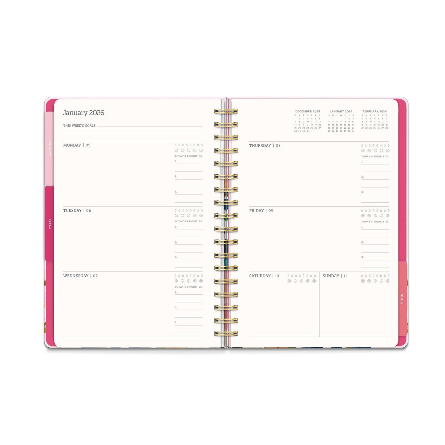 2026 Bella Flora Tri-Tab Planner