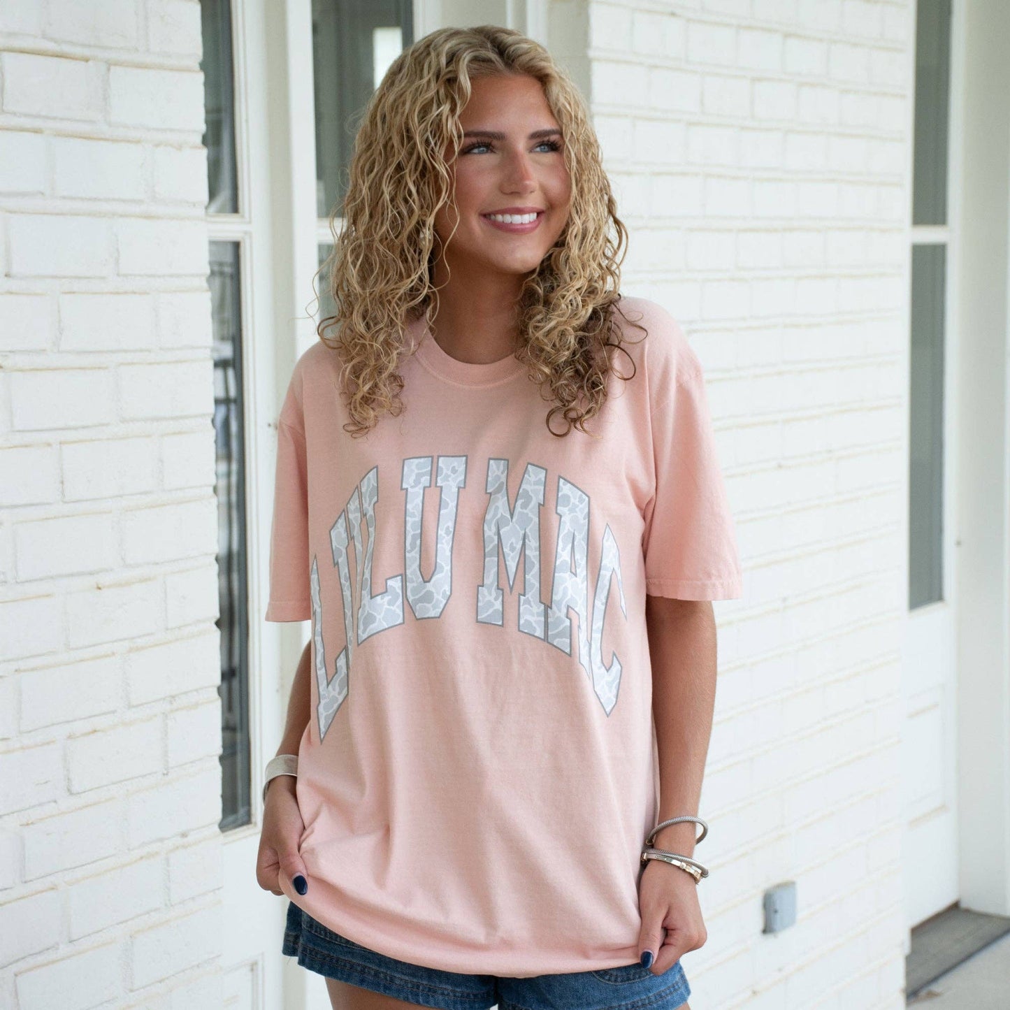 PRE ORDER- Lulu MacCamo Adult Peachy Comfort Colors Tee: Peachy