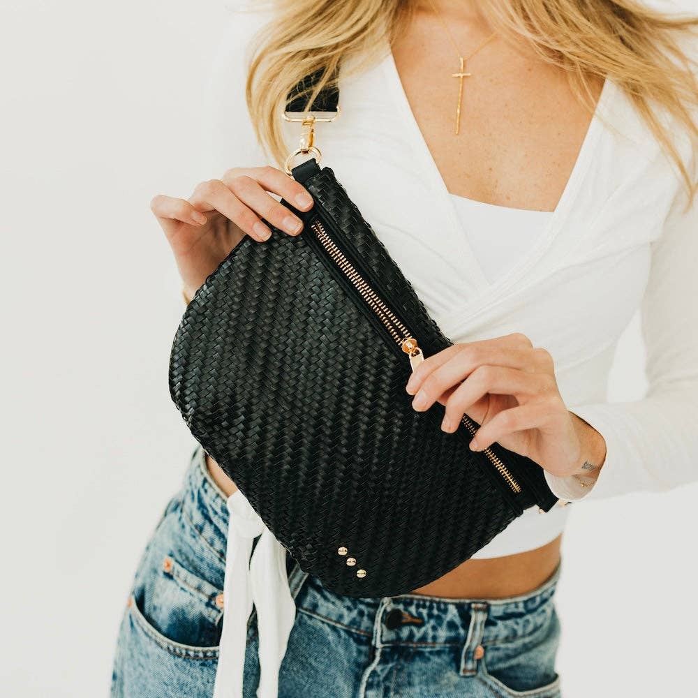 Diagonal Woven Westlyn Bum Bag - NEW!!!: Black