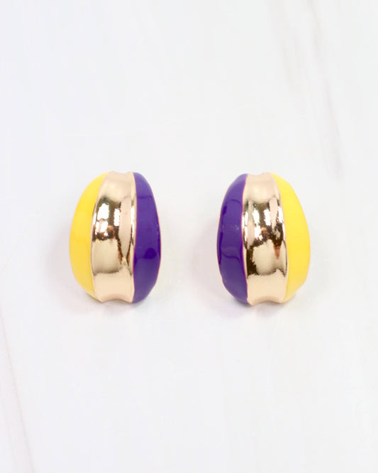 Penney Hoop Earring Purple Yellow: Default