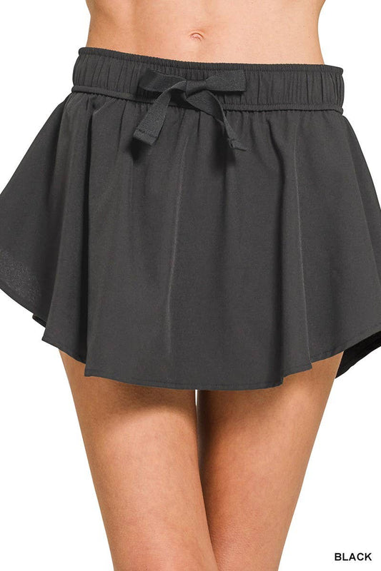 Pre Order- Soft Woven Active Skorts: BLACK