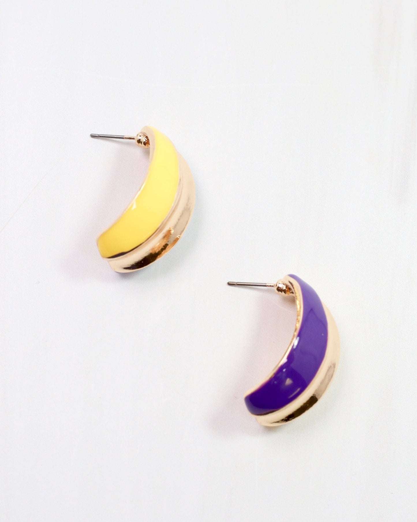 Penney Hoop Earring Purple Yellow: Default