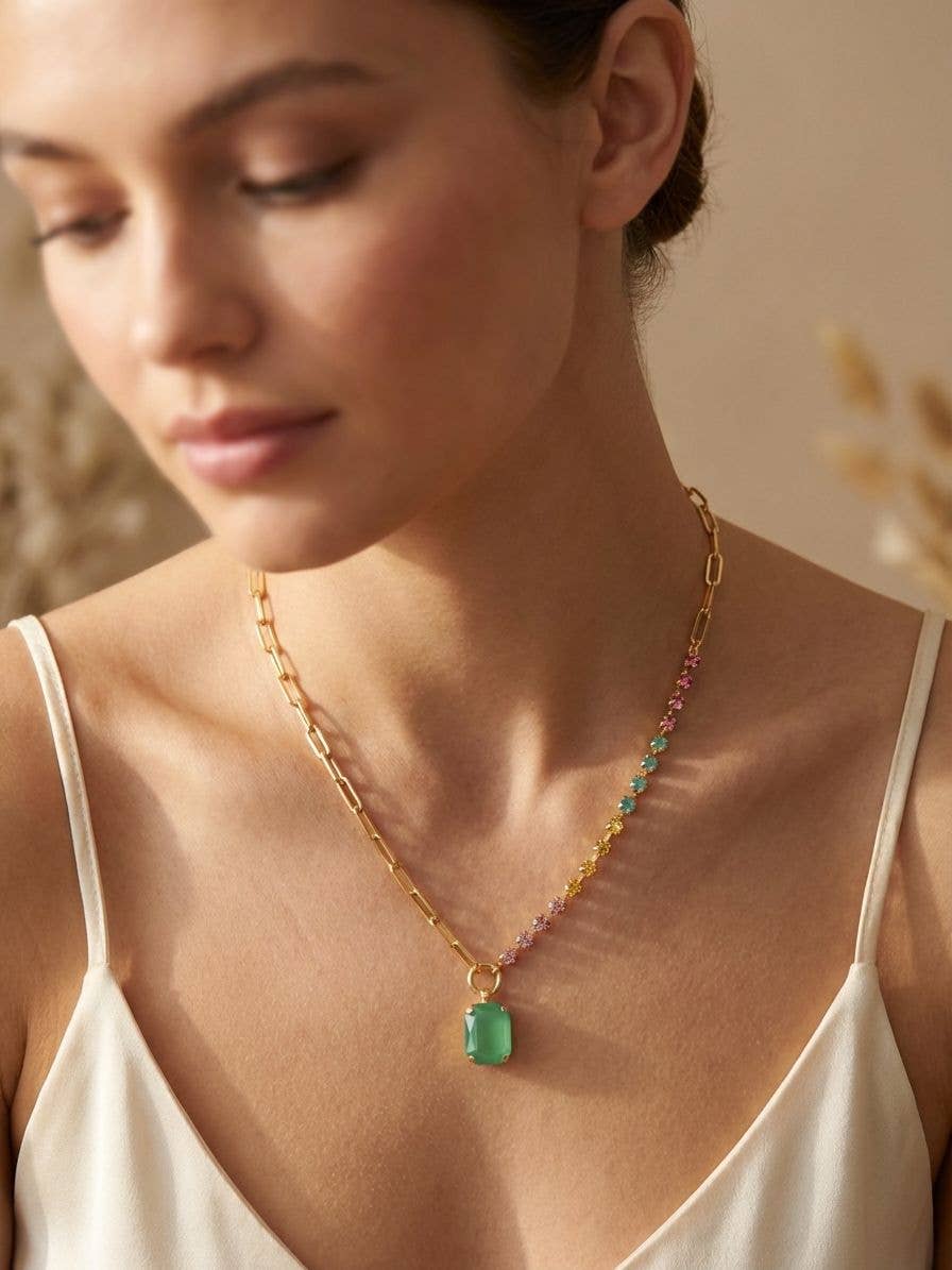 Iris Asymmetrical Pendant Necklace