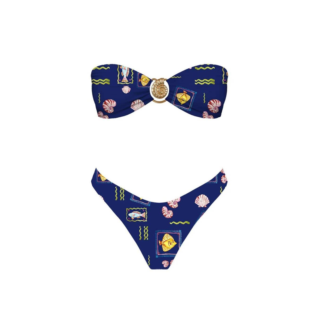 Seaside Soiree Bikini Set: OCEAN / S-M-L(3-2-1)