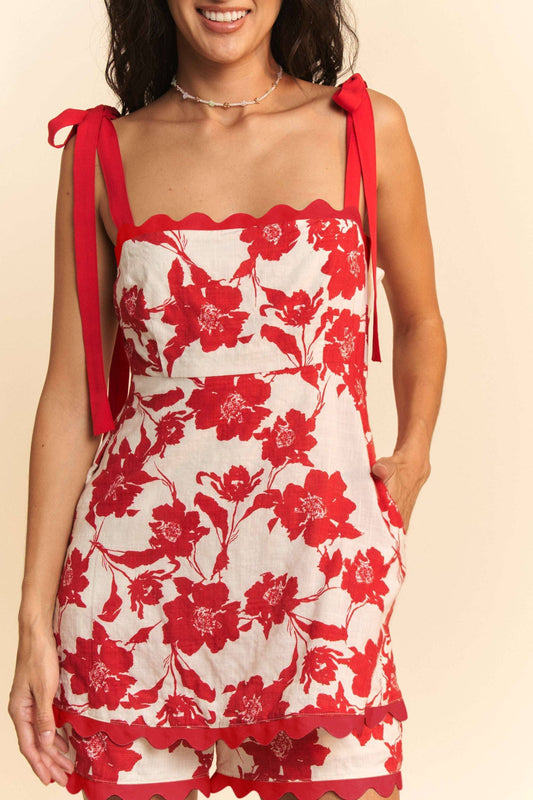Red Hot Summer Romper ❤️🤍