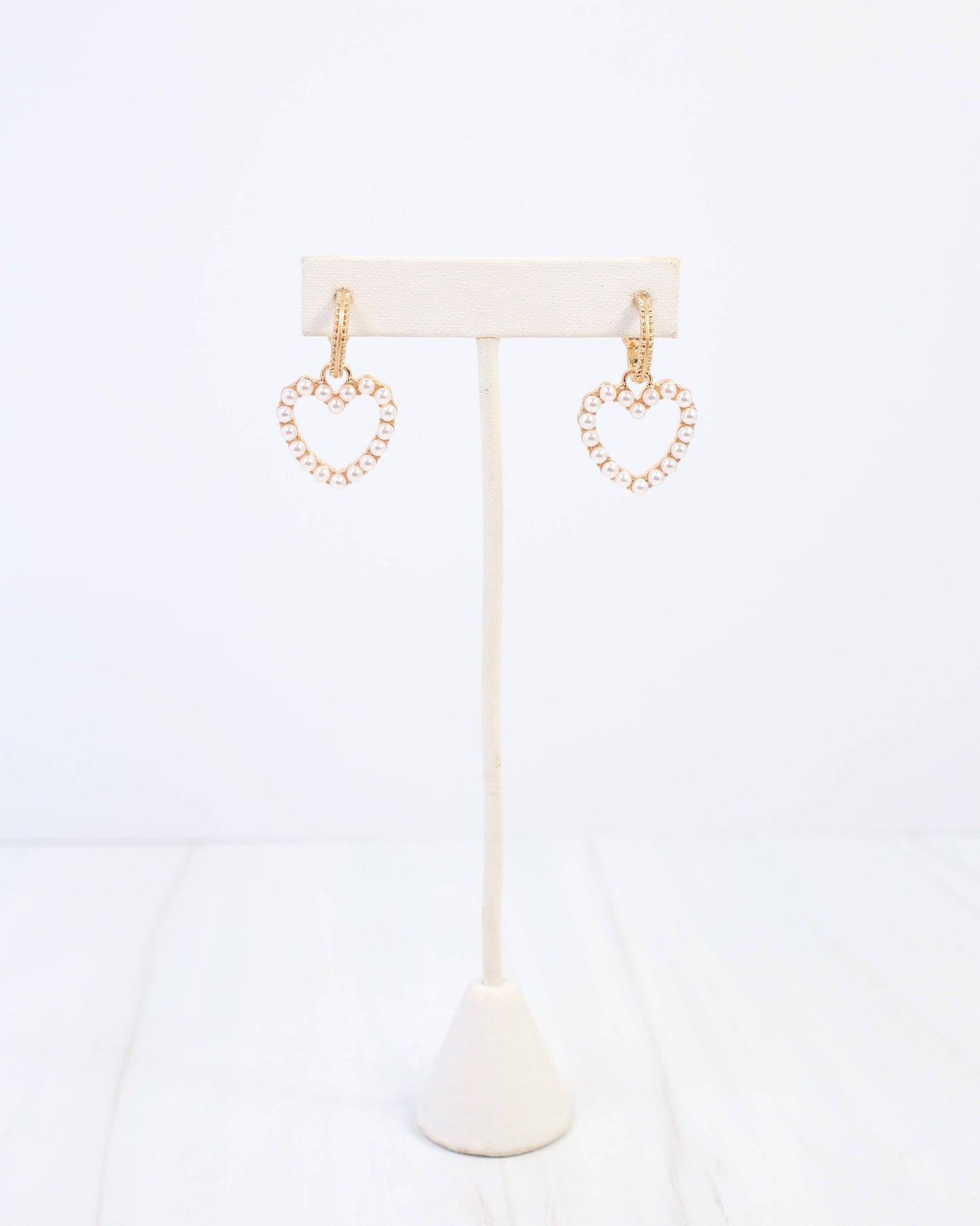 Rolla Pearl Heart Dangle Earring Gold