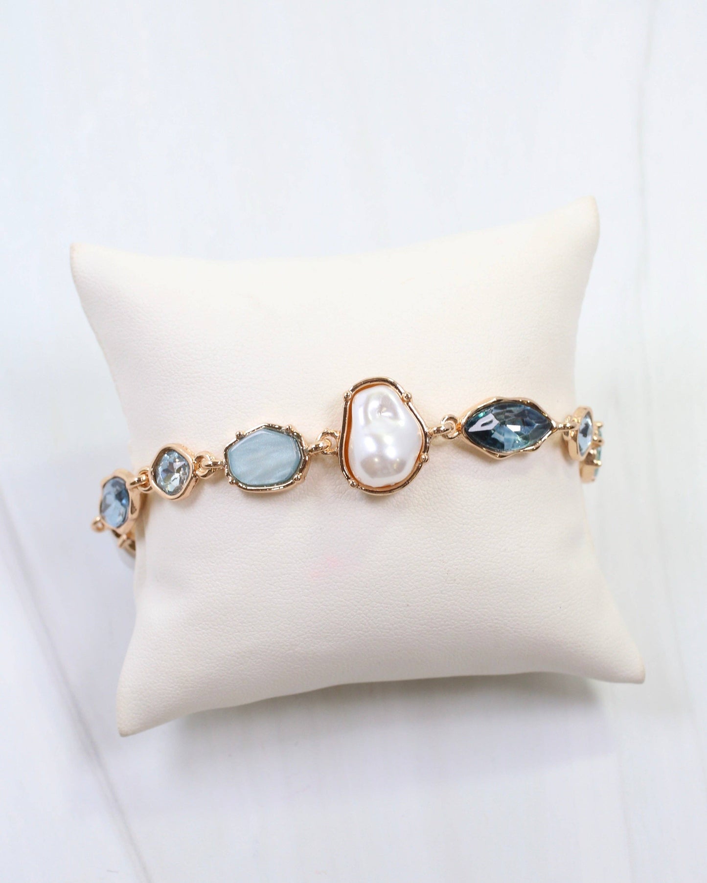 Aleia Pearl and Stone Bracelet Blue: Default