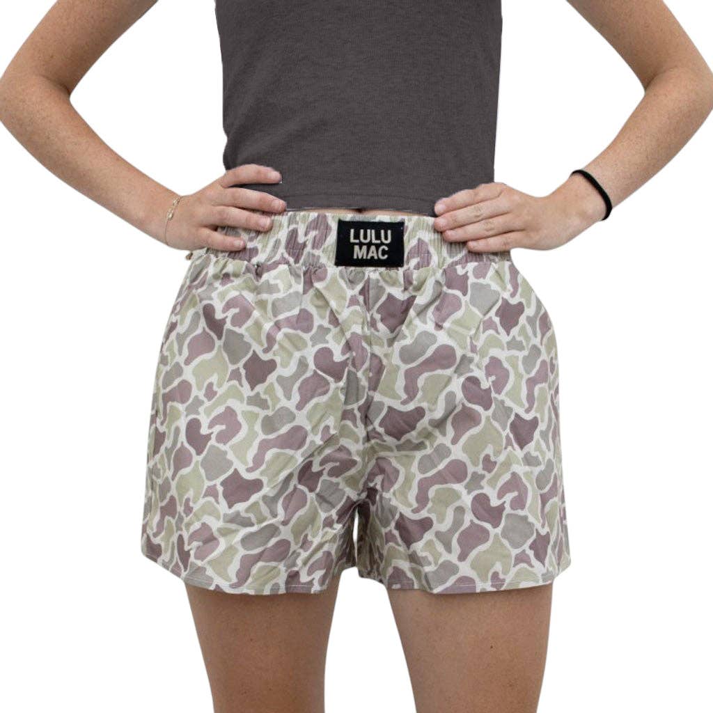 LM-LIGHT CAMO BOXER SHORT: GREEN LULU MAC