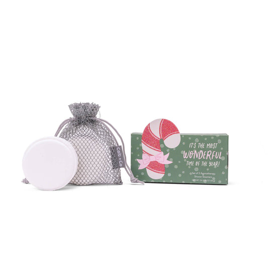 Candy Cane Christmas Shower Steamer Gift Set- Wonderful Time