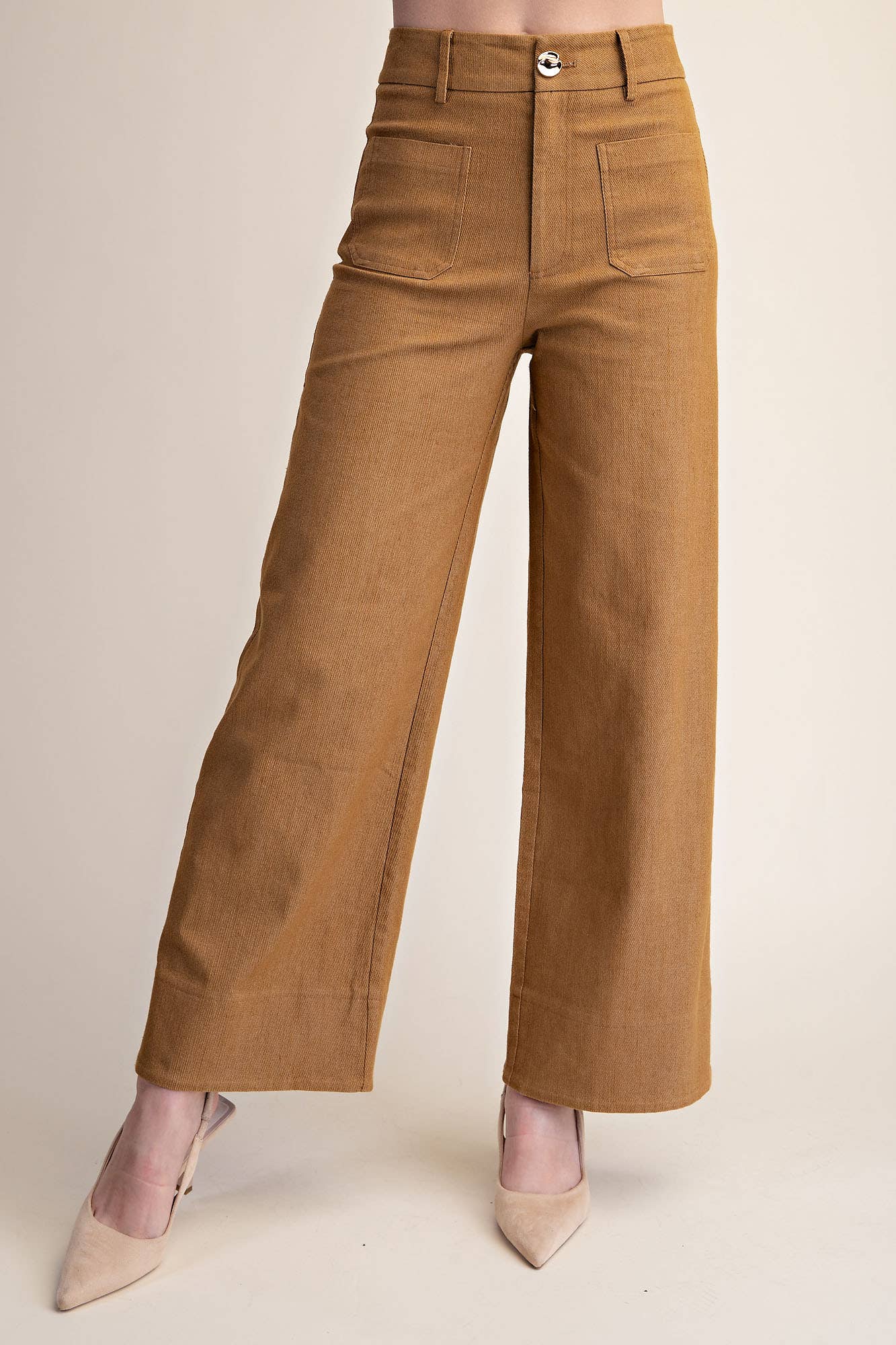 Stretchy Jeans High Rise Front Pocket Wide Leg: Navy