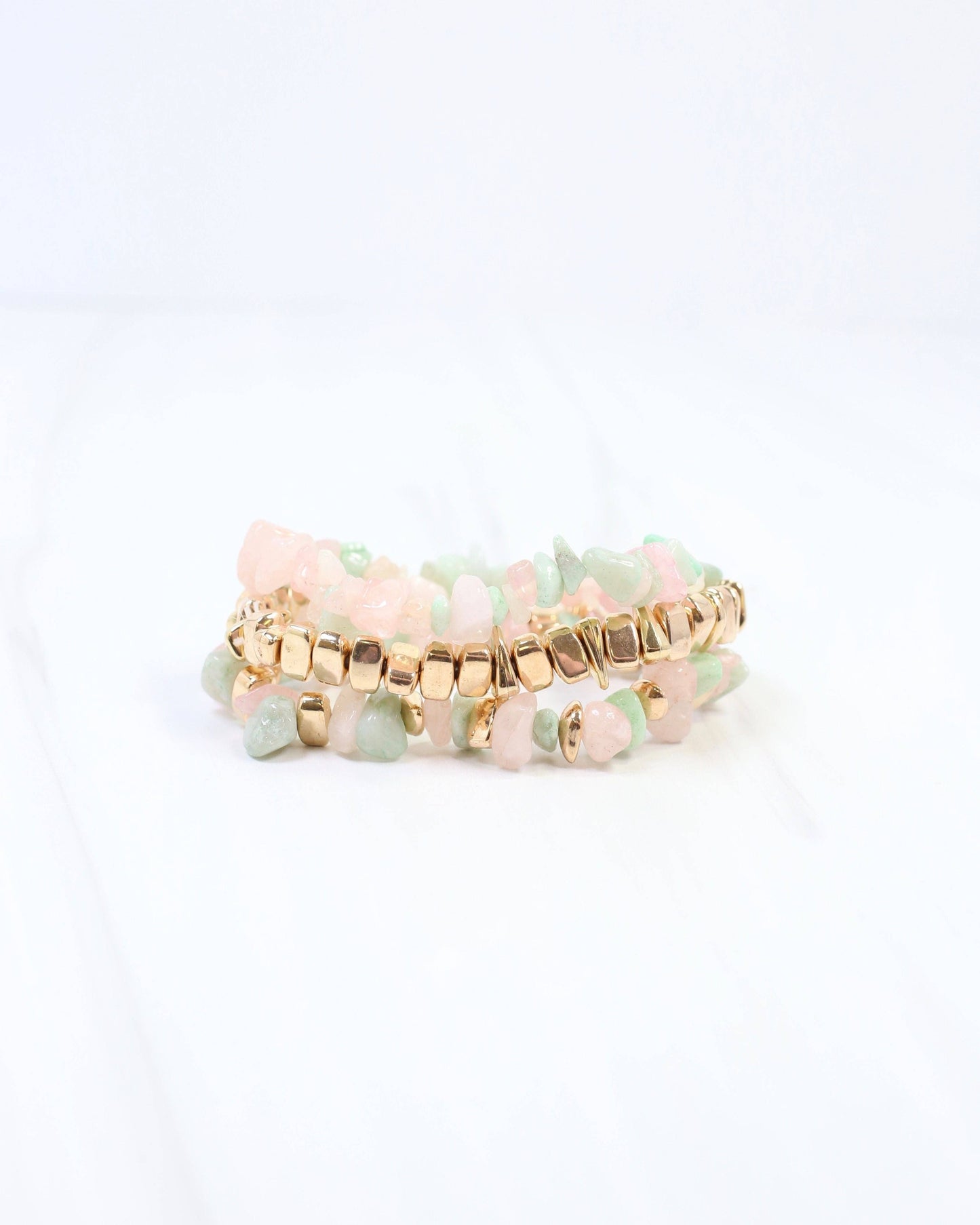 Eastpointe Beaded Stretch Bracelet Set Blush: Default