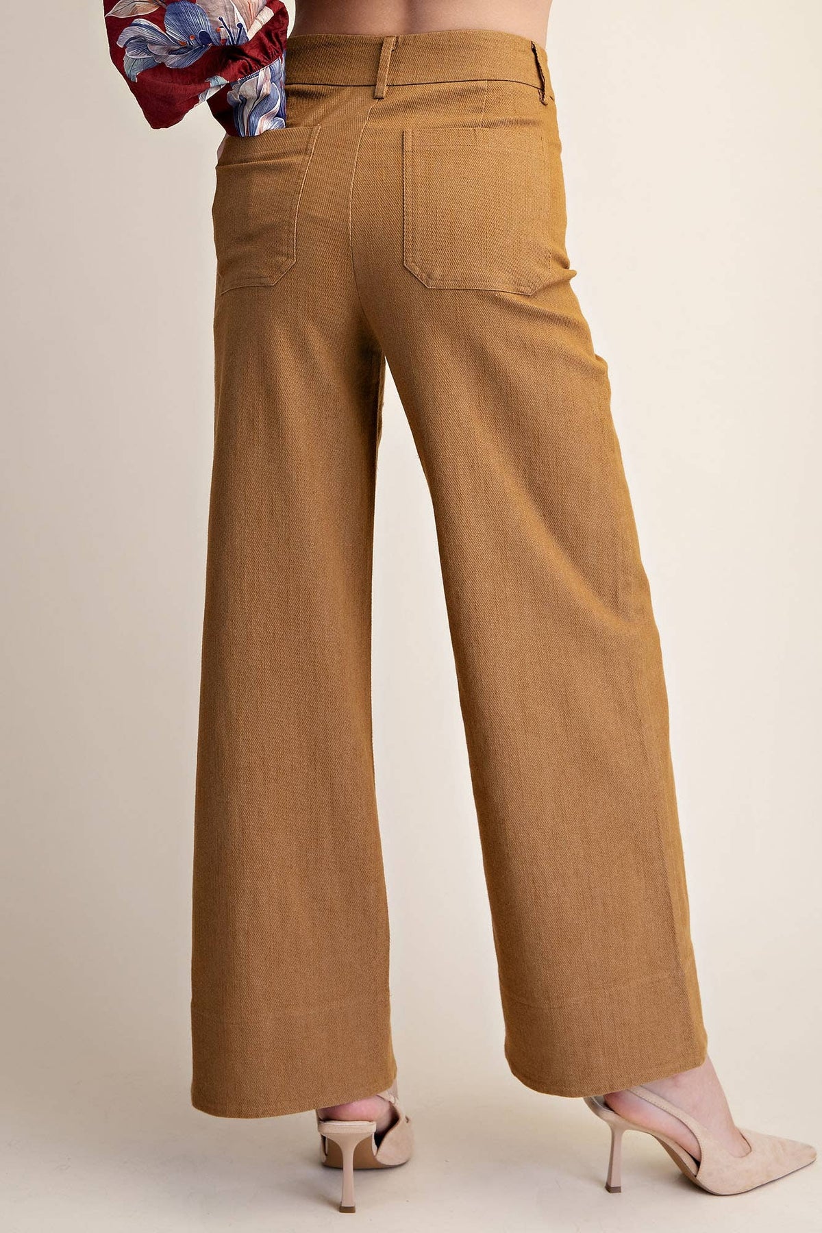 Stretchy Jeans High Rise Front Pocket Wide Leg: Navy