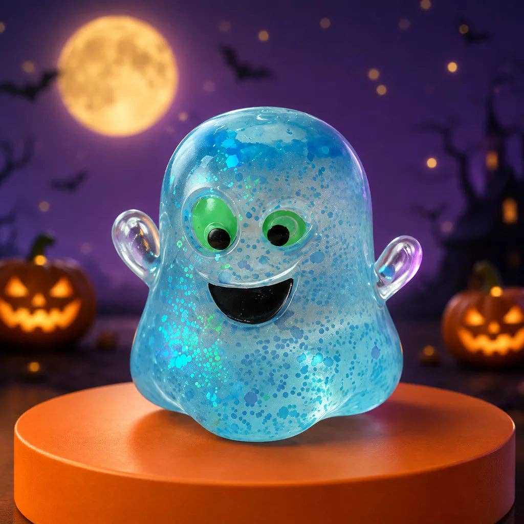 Halloween Ghost Pumpkin Stress Relief Squeeze Toy: Purple Ghost