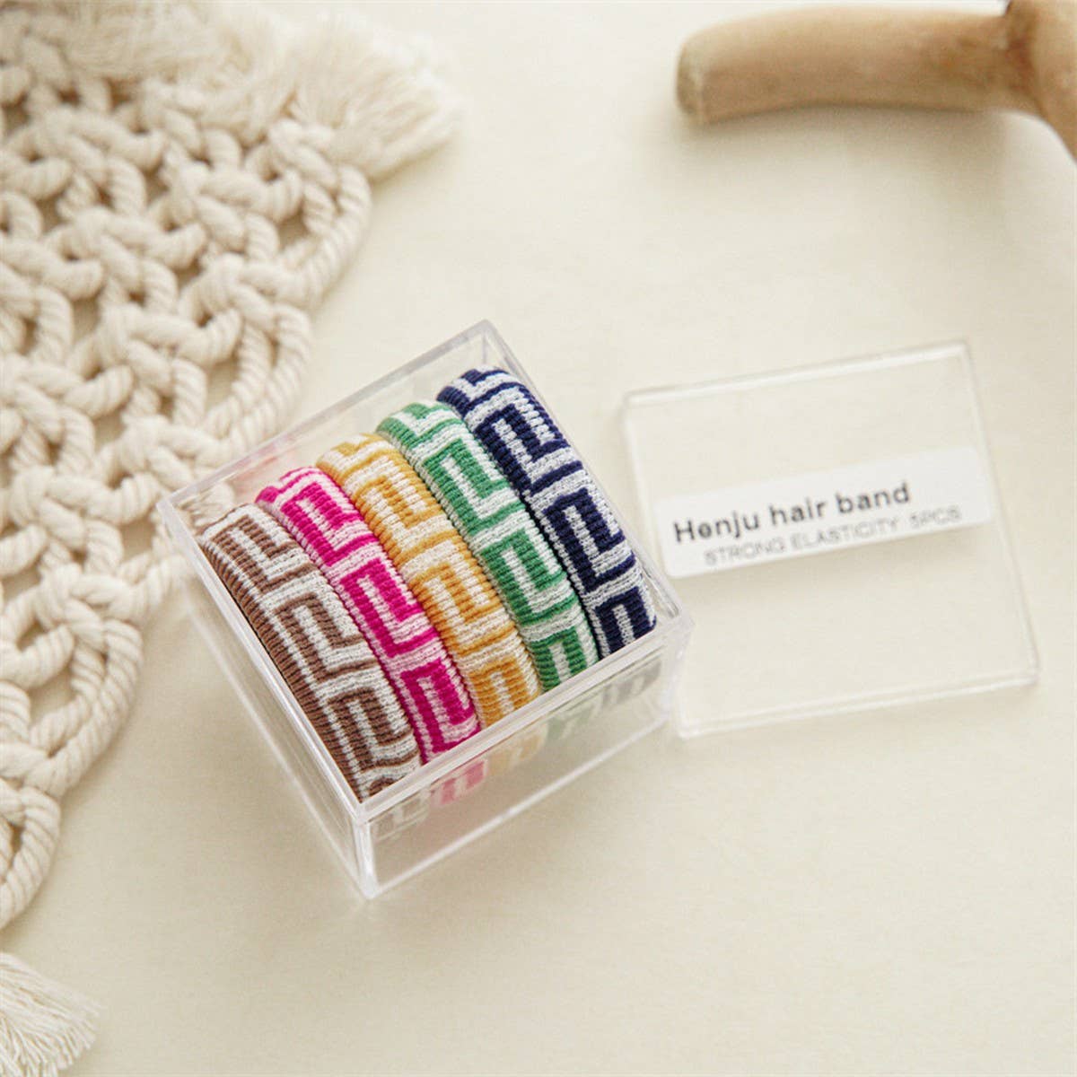 5-PIECE SET OF HIGH ELASTIC HAIR TIES_CWAHA1112: BLACKWHITE / (OS) 3