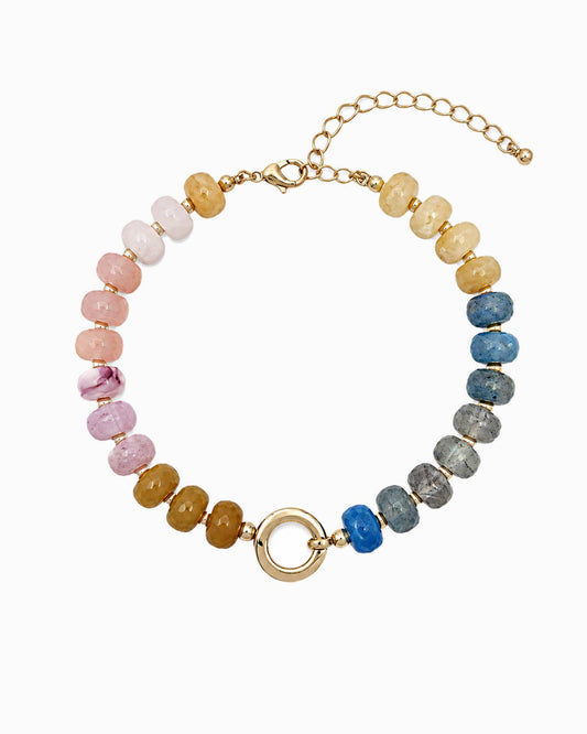 Autumn Marble Bead Clasp Bracelet: Multi