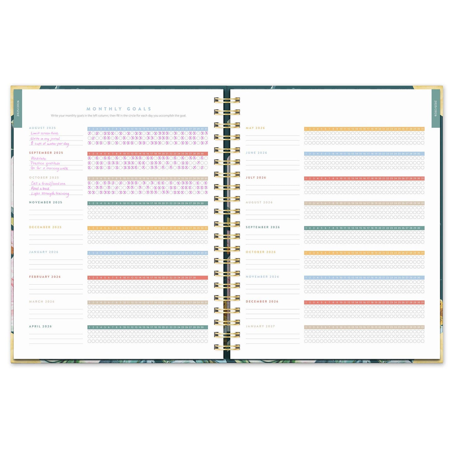 2026 Bella Flora Extra-Large Spiral Planner
