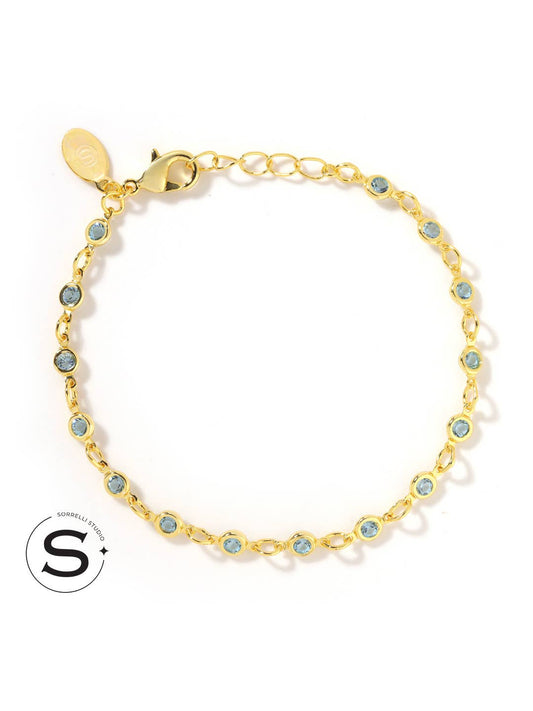 Studio Channel Crystal Tennis Bracelet - Blue