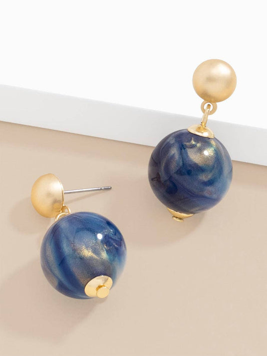 ZENZII  Iridescent Bead Drop Earring: NAVY