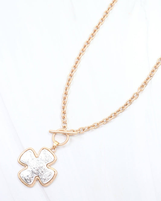 Chandi Cross Necklace Worn Silver: Default