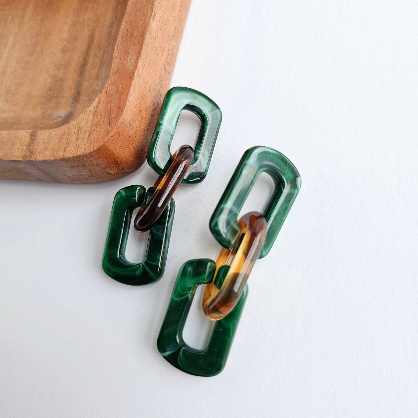 Tabitha Earrings - Forest & Amber // Fall, Jewelry, Gifts