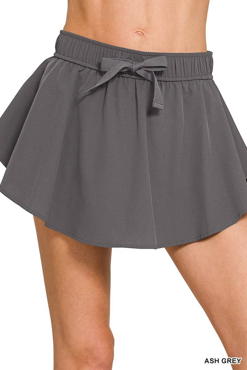 Pre Order Soft Woven Active Skorts: ASH GREY
