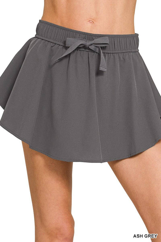 Pre Order Soft Woven Active Skorts: ASH GREY