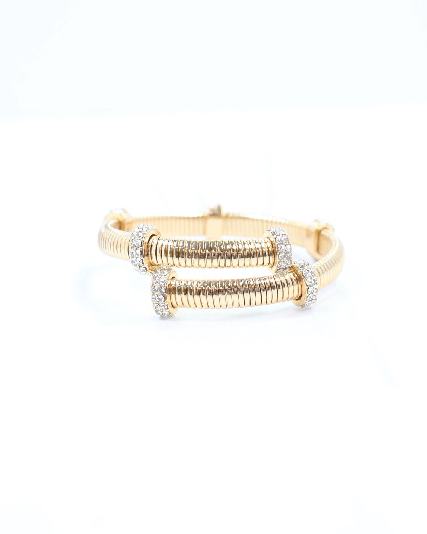Clayton Crystal Coil Bracelet Gold: Default