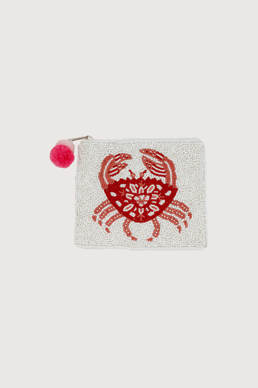 Crab Artist Series Beaded Coin Pouch