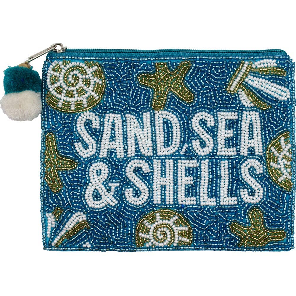 Sand and Sea Beaded Pouch