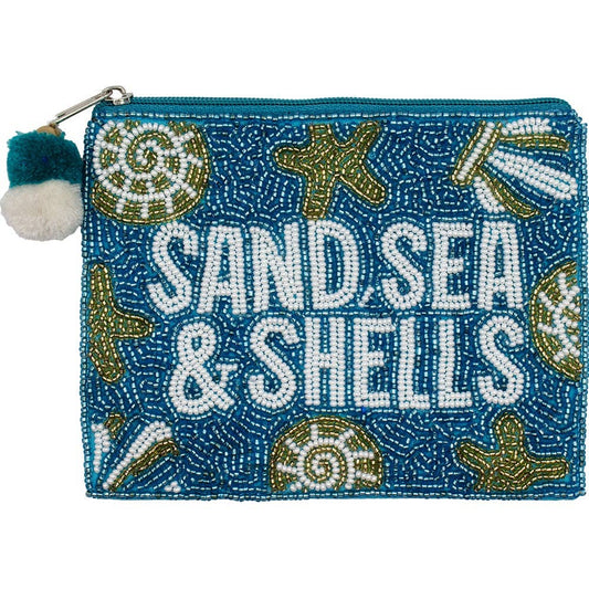 Sand and Sea Beaded Pouch